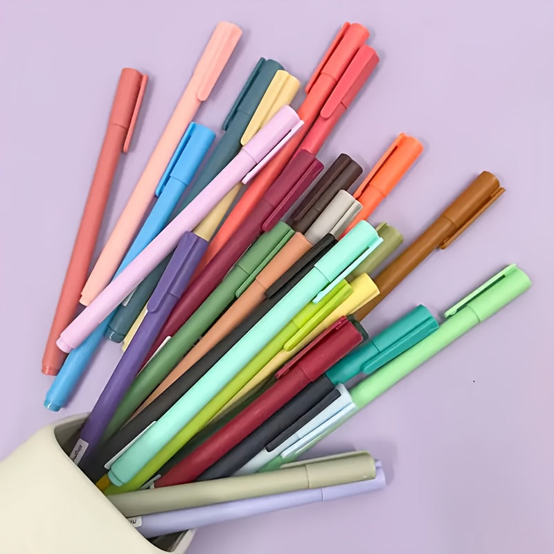 30pcs Set of Colored Ink Gel Pens (6 Boxes Included), Various 0.5Mm Fine Tips