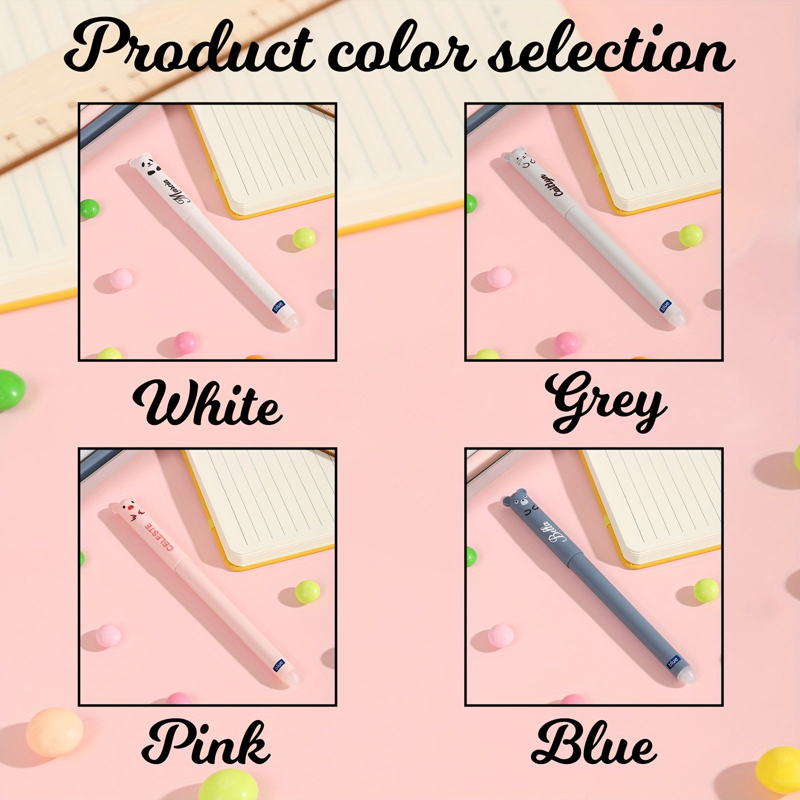20pcs Custom Personalized Name Erasable Gel Pens, Cute Stationery