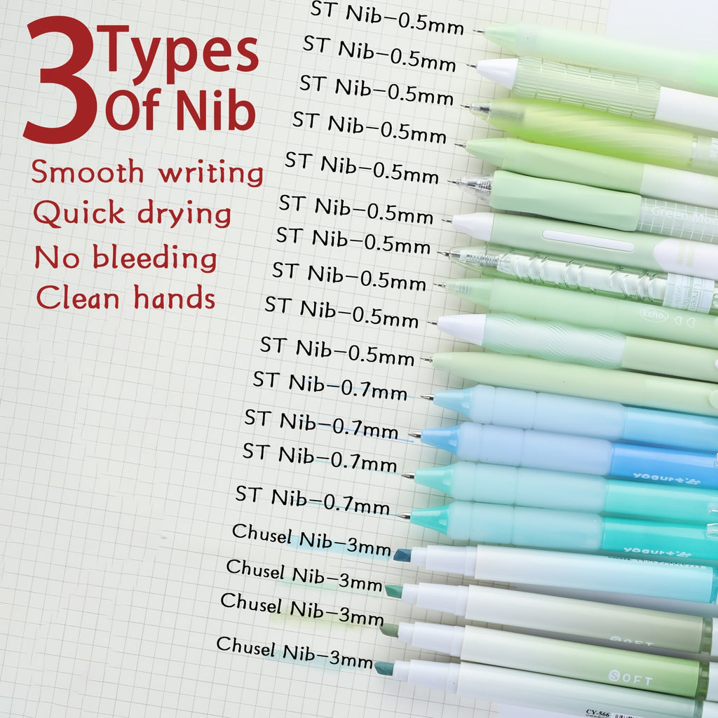 Colorful Pen Set 10 Black Ballpoint Pens, 6 Automatic Pencils