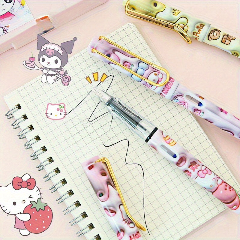 Sanrio 6pcs Thermal Erasable Fountain Pens High-End Instagram Pens Insulated Pens for School