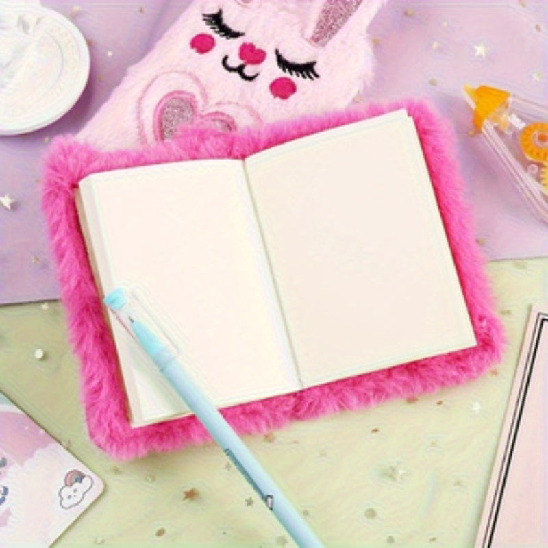 1\u002F2pcs Animal Plush Notebook - Soft Cover Cartoon Journal with Cute Design